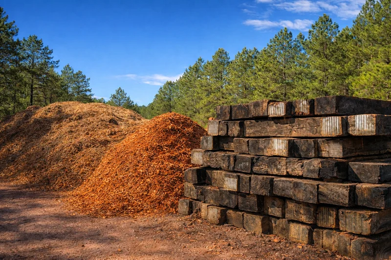 Mulch and cross ties for garden beds – Craig Grading CO. LLC, Sanford, NC