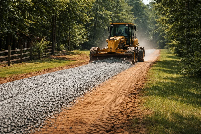 Gravel driveway grading